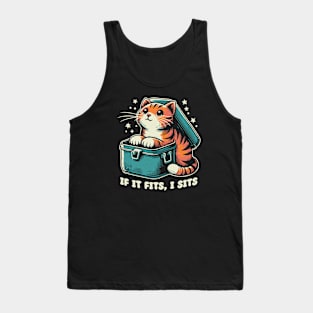 If It Fits I Sits // Cute Funny Cat Tank Top